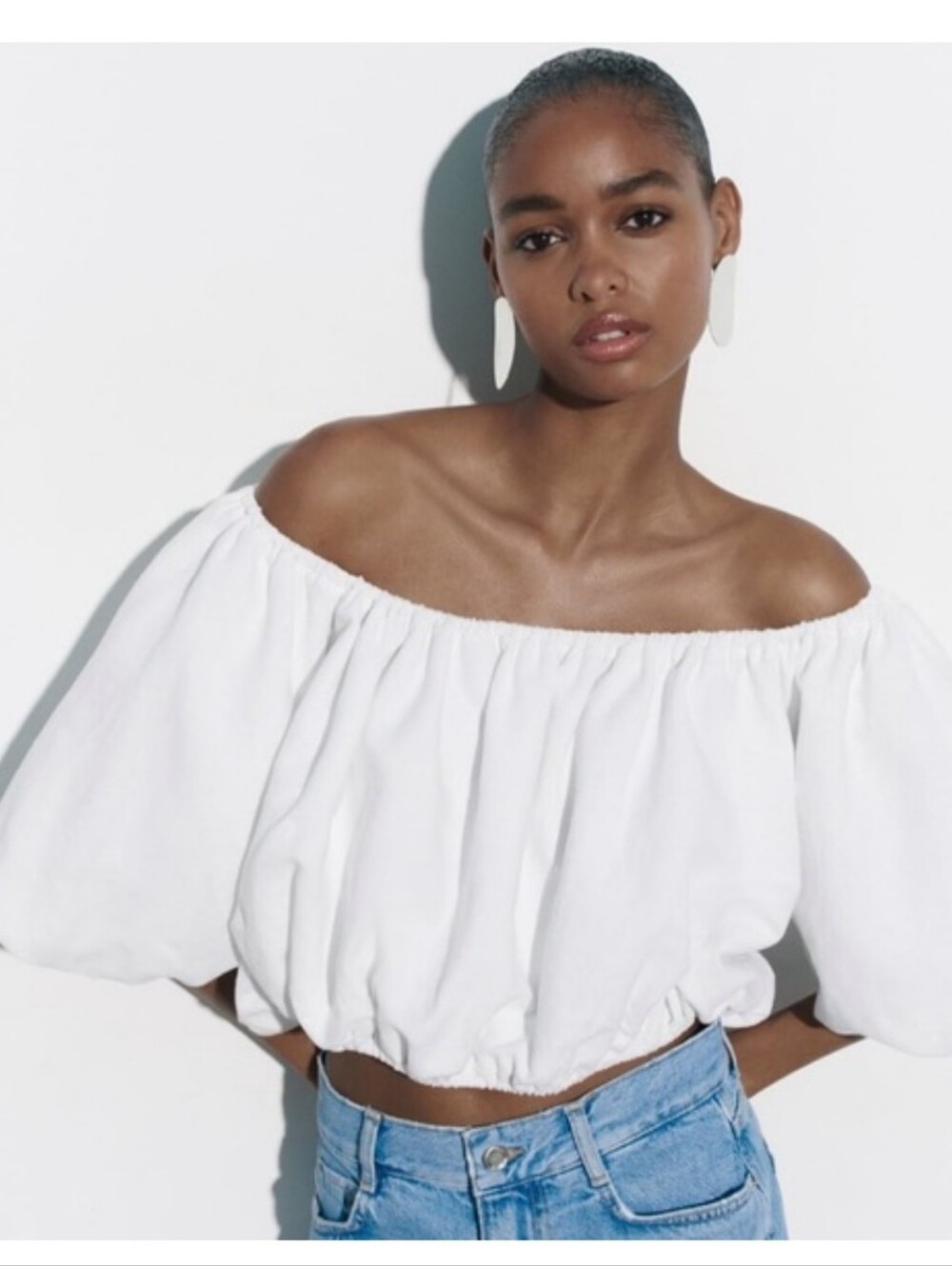 Zara Linen Crop Top NWT - Picture 2 of 15